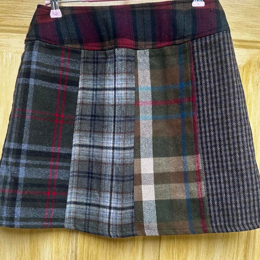 Express Patchwork Plaid Skirt Size 7/8 Multicolor Grunge Y2K